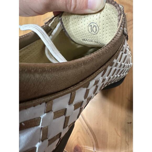 Aerogreen Leather Golf Shoes Women 10 Textured Metallic Woven Athletic Active - Picture 3 of 11